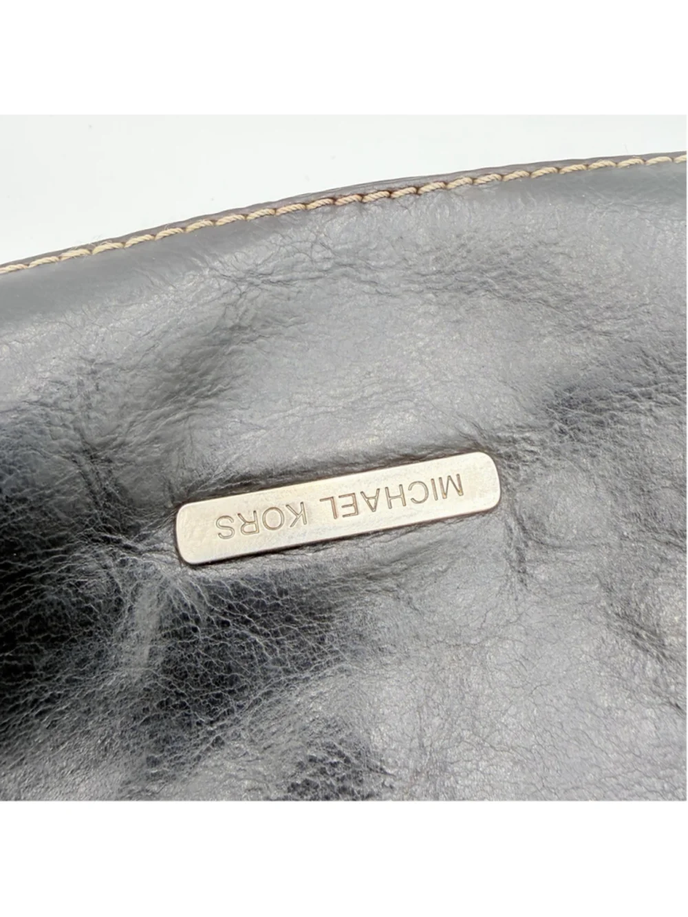 MICHAEL KORS Brookville Large Black Leather Y2K Hobo Shoulder Bag